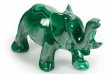 Polished Banded Malachite Elephant Carving - DR Congo #349295-1